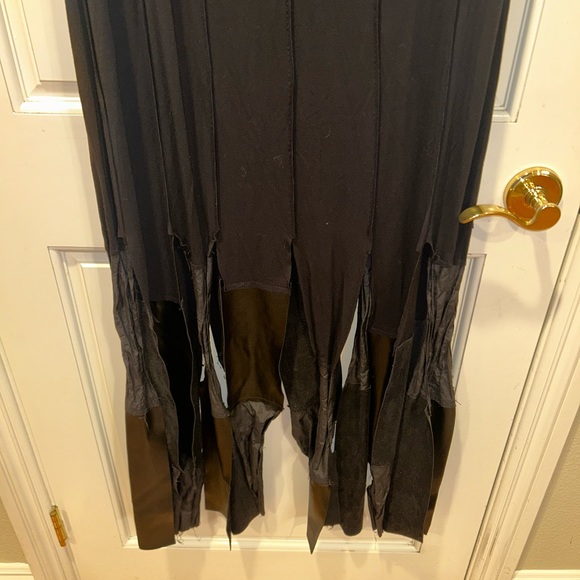 Simply Mila Black Wearable Art Maxi Dress With Long Fringe Bottom Size Large - Picture 2 of 8